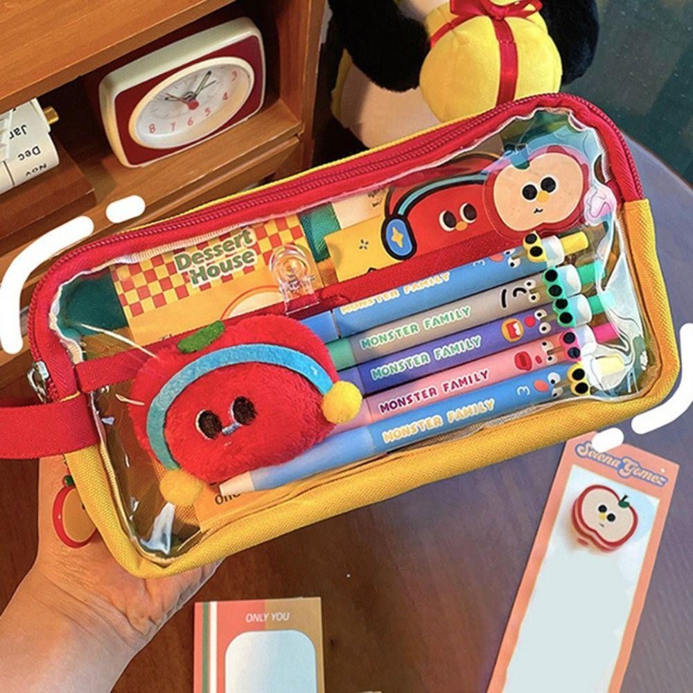 ZHANGHONG กระเป๋าปากกา, ดินสอ PVC กันน้ํา, INS โปร่งใสความจุขนาดใหญ่เก็บกระเป๋าปากกาแบบพกพา Back To School - รูปที่ 2