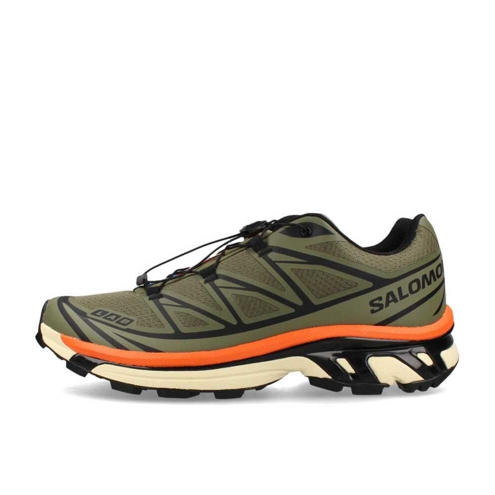 Salomon XT-6 Deep Lichen Green Black Red Orange Unused
