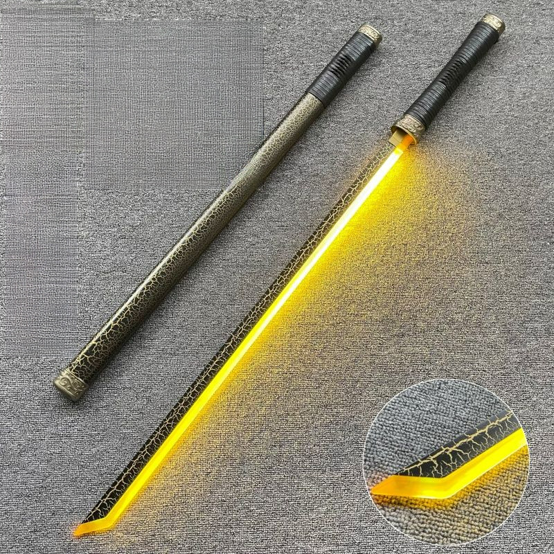 ดาบคอสเพลย์อัศวินเจไดเรืองแสงในที่มืด ดาบเลเซอร์ Tang Hengdao ดาบ Iai ของเล่นเด็กชาย ดาบหัวแหวนสไตล์