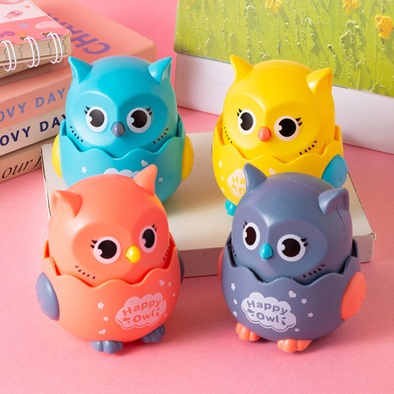 น่ารักนกฮูกเฉื่อยของเล่นรถกดไปข้างหน้าเด็กของขวัญ อิล345