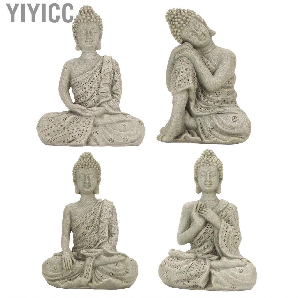 Yiyicc Buddha Statue  Eye Catching Synthetic Resin Wide Application Figurine Delicate for Hotel Office