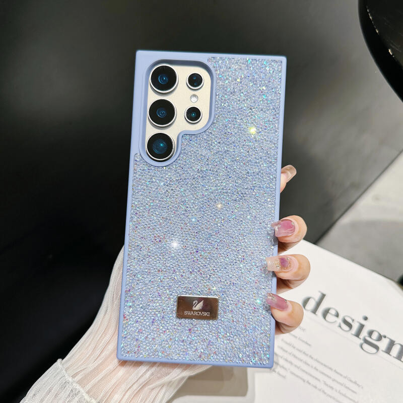SAMSUNG หรูหราชุบbling Glitter SparklyเพชรกันกระแทกสําหรับSamsung S25 Ultra S25 Plus S24 S23 Ultra Plus PCกล้องเลนส์ป้องกันHardกลับฝาครอบ