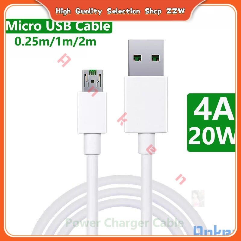 สายชาร์จ Micro USB 4A 20W 2 เมตร สําหรับ oppo Realme A3s F9 F11 Pro A15