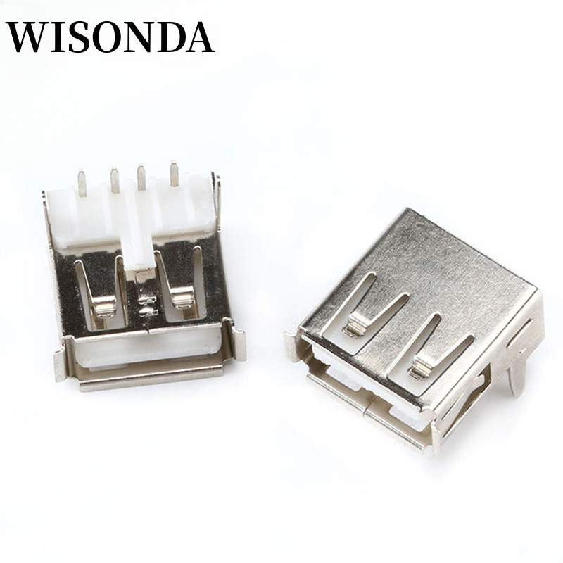 อะแดปเตอร์ซ็อกเก็ตเชื่อมต่อ USB 2.0 4Pin A Type ตัวเมีย G54 2 ฟุต 90 องศา 10 ชิ้น