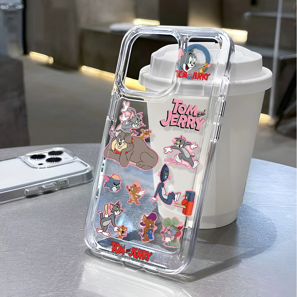 เคสโทรศัพท์มือถือแบบนิ่ม กันกระแทก ลายแมว และหนู สําหรับ iphone 15promax 14 11 13 12 7 8 Plus X XR XSMax