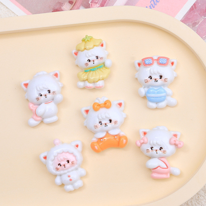 เครื่องประดับ กิ๊บติดผมเรซิ่น รูปการ์ตูนลูกแมวน่ารัก แบบสร้างสรรค์ diy