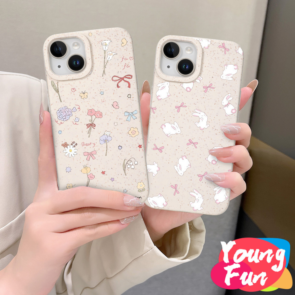 สําหรับ Redmi ริบบิ้น กระต่าย ก้าน Note 11 10 9 8 Pro Redmi 10C 9A 9C 9T 10A Xiaomi 12 11 Lite 11 10T 11T Poco X3 X4proเคสโทรศัพท์มือถือ ลายข้าวสาลี ย่อยสลายได้ เป็นมิตรกับสิ่งแวดล้อม