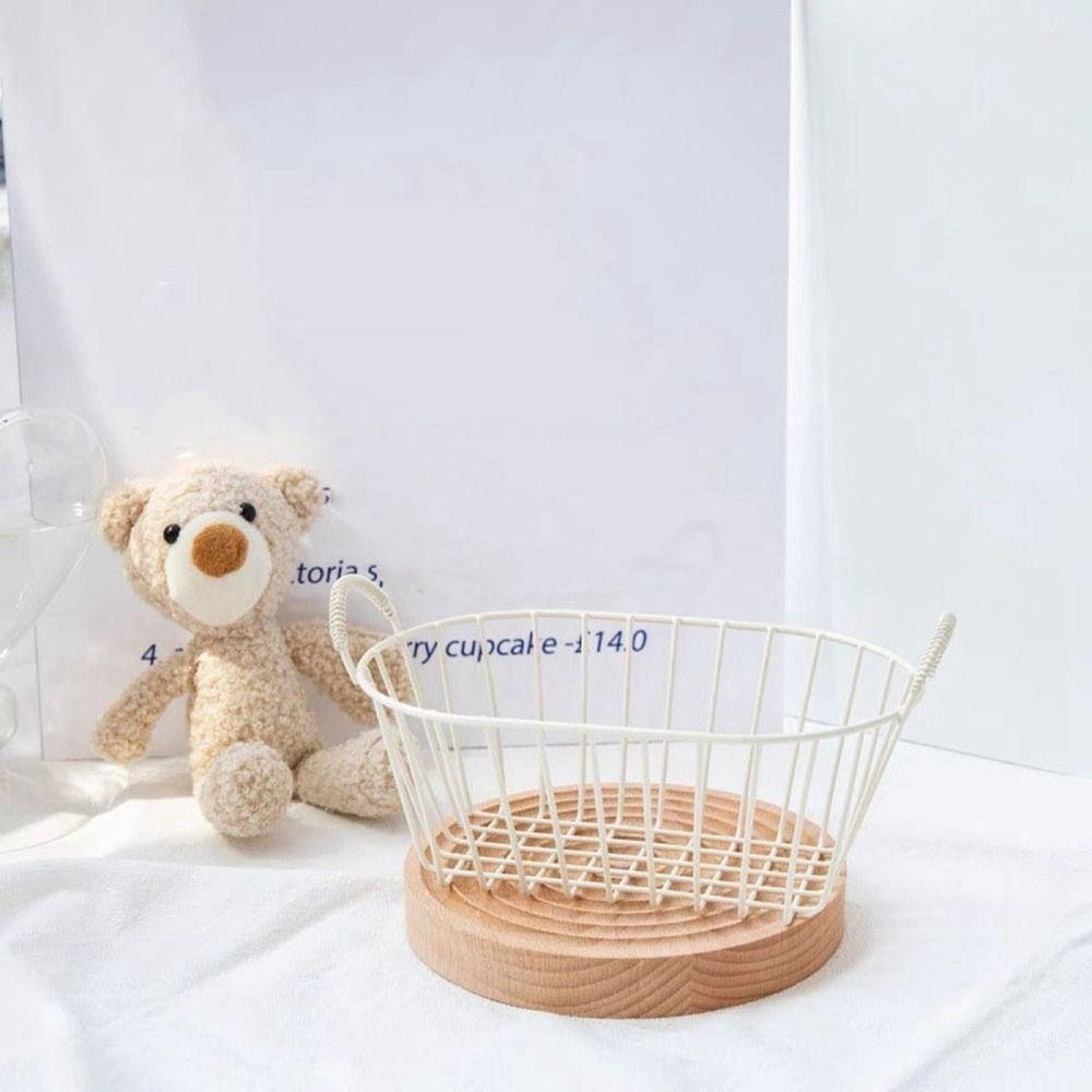 กลับ2ชีวิต ตะกร้าขนมปังเหล็ก,มีหูหิ้ว ตะกร้าเก็บลวดสีเบจ, อุปกรณ์จัดระเบียบของกระจุกกระจิกตกแต่งขนาดเล็กอเนกประสงค์สําหรับบ้าน - รูปที่ 5
