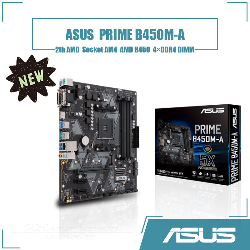 เมนบอร์ดซ็อกเก็ต AM4 4xDDR4 DIMM Using AMD B450 Micro ATX 128GB สําหรับ ASUS PRIME B450M-A