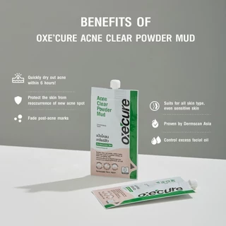 [1 ซอง] Oxecure acne clear powder mud อ๊อกซีเคียว แป้งโคลน เคลียร์สิว [7 กรัม]