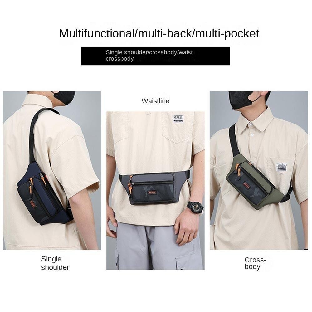 Qinyuz9 กระเป๋าคาดเอวผู้ชาย, Anti-theft Fanny Pack โทรศัพท์มือถือเอว Pack, แฟชั่น Multi-layer Close Fitting กระเป๋าคาดเอว Run กระเป๋ากีฬา