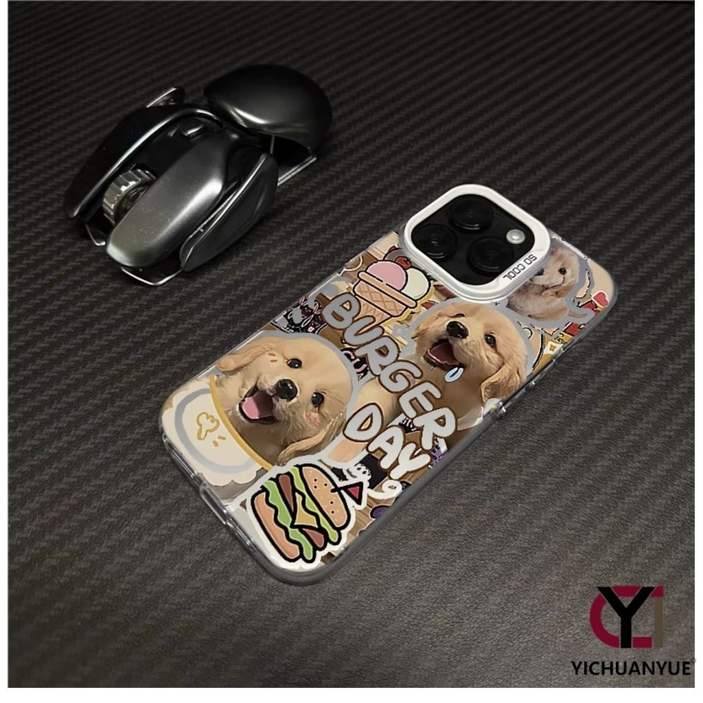 สำหรับ iPhone 13 12 14 11 15 Pro Max XR X Plus XS SE 7 Hamburg Kitten รูปแบบลูกสุนัขกรณีโทรศัพท์กรณียากเคสไอโฟนคู่น่ารัก - รูปที่ 2