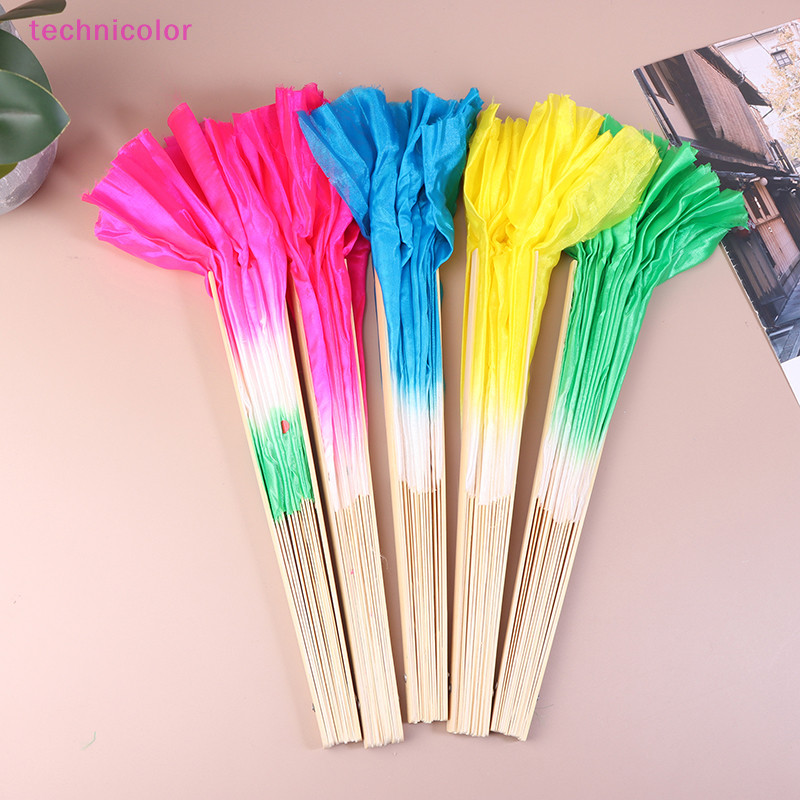 [technicolor] พัดไม้ไผ่จีน แบบสั้น 30 ซม. และผ้าคลุมหน้า 10 20 ซม. สําหรับผู้ใหญ่ พร้อมส่ง