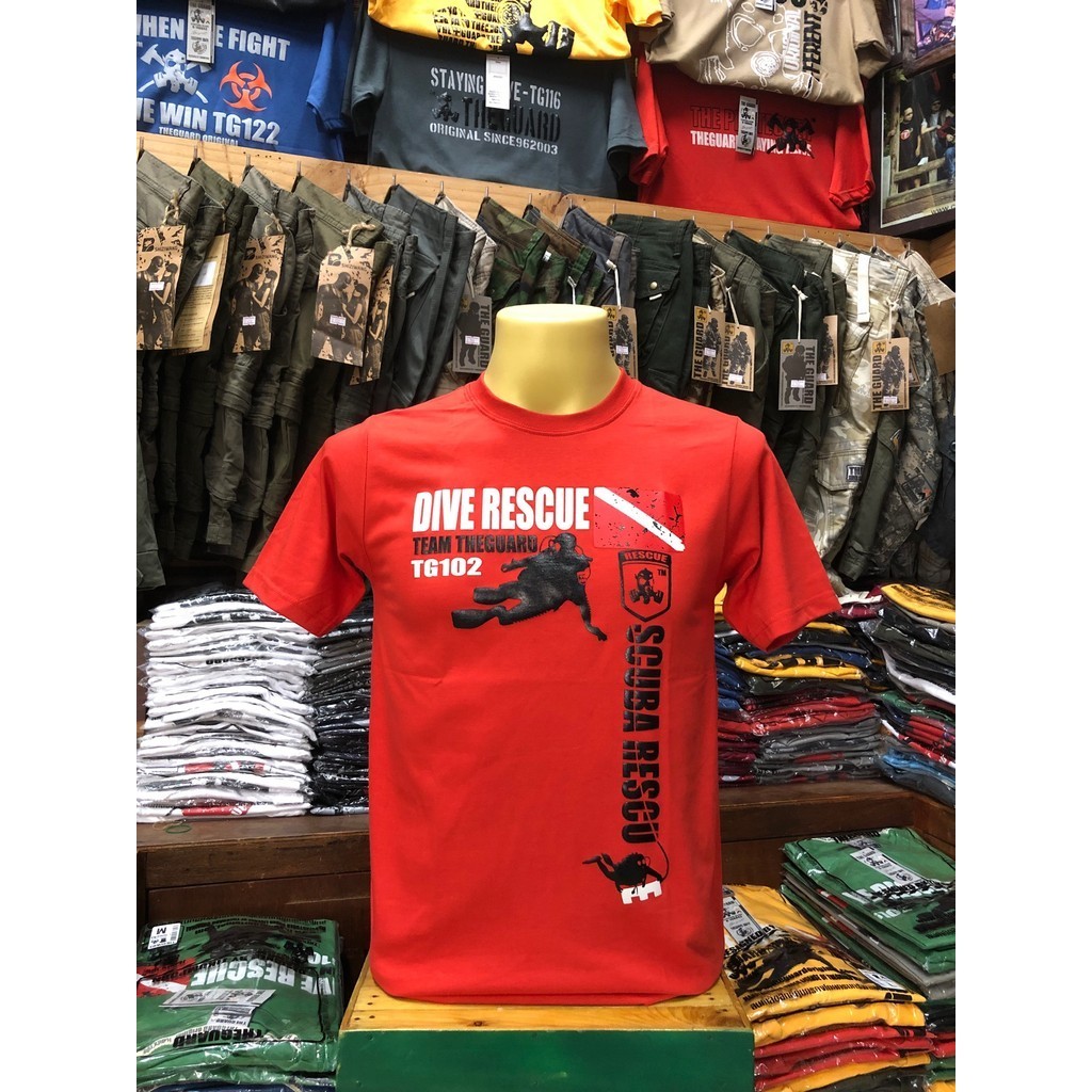 เสื้อยืดคอกลมแขนสั้น THE GUARD-RESCUE ของแท้ 100% เสื้อยืดสวยๆ S-5XL