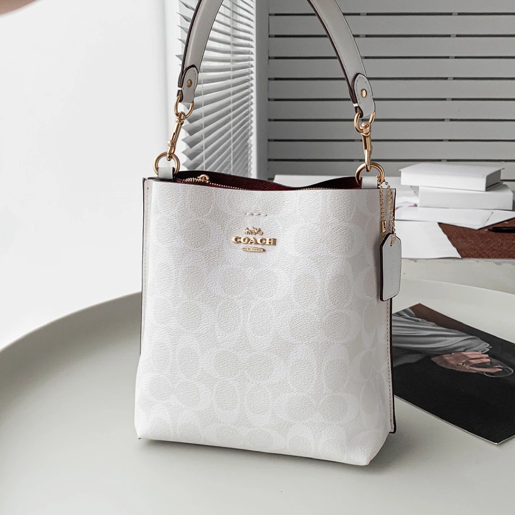 Mollie 22 Bucket bag CA582 CB602 สายสะพายไหล่คู่สามารถถอดแยกได้ ผู้หญิง กระเป๋า Coac h แท้ กระเป๋าสะพายข้าง กระเป๋าถือ