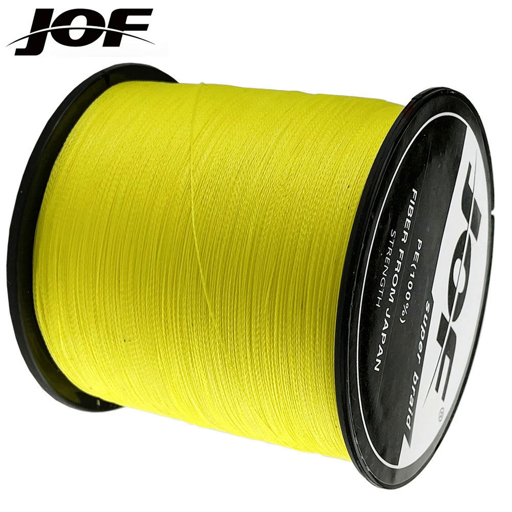 สายตกปลาถัก JOF 1000M 500M 300M 100M PE สายตกปลาถัก 4 Strand 10-1200LB Multifilament สายตกปลาสําหรับปลาคาร ์ พตกปลาลวด