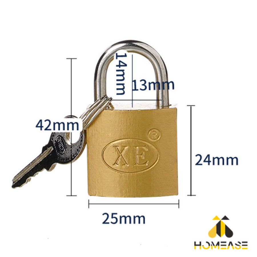 HA กุญแจล็อค มินิ แม่กุญแจทองแดงเทียม ใช้สำหรับล็อกประตู ตู้  Key lock - รูปที่ 5