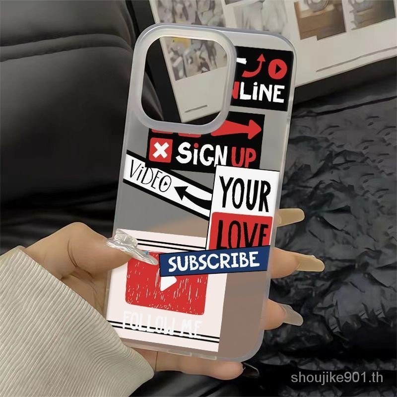 ภาพสีแดงอินเทรนด ์ เหมาะสําหรับ Apple iPhone11 14ProMax 7Plus 8Plus 12ProMax XSMax X XS 13ProMax เคส
