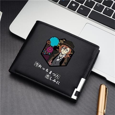 Bungo Stray Dogs Wallet Fashion Half Fold Wallet Men 's and Women 's Short Wallet Student Card Bag Zero Wallet