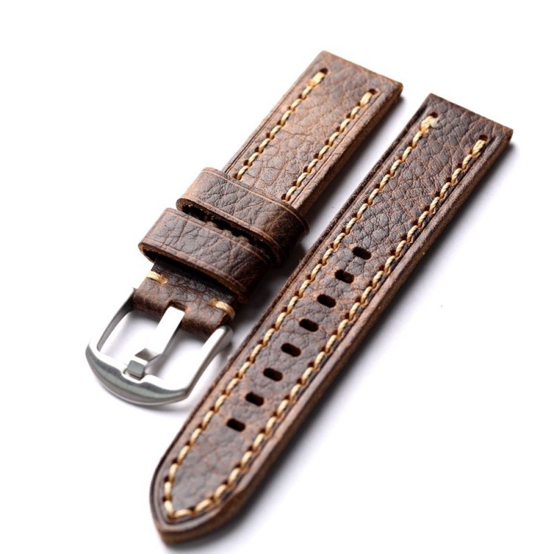 High-end Cowhide Strap Crazy Horse Leather Watch Strap 20 22 24MM Retro Style Strap Watch Accessories