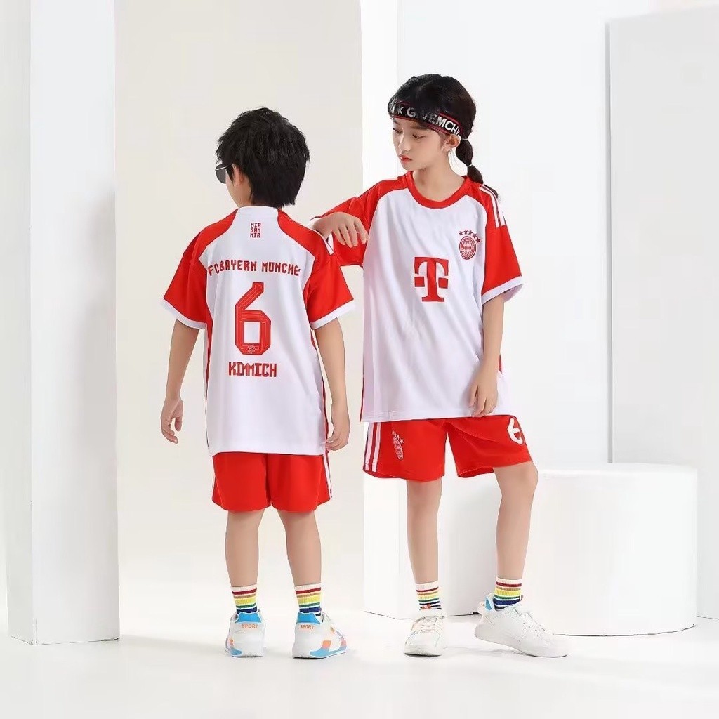 Uhome23-24 Season FC Bayern Munich No.6 Kimmich Jersey for Kids Summer Children Football Clothing Bo