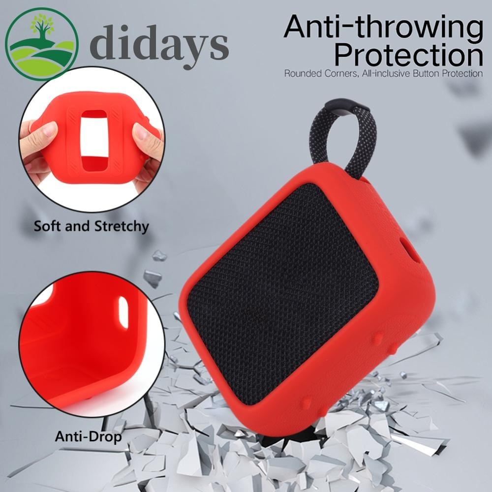 🚚สต็อกพร้อมในกรุงเทพ🚚 เคสซิลิโคนลําโพงป ้ องกันรอยขีดข ่ วนพร ้ อมคาราบิเนอร ์ สําหรับ J-B-L GO 4