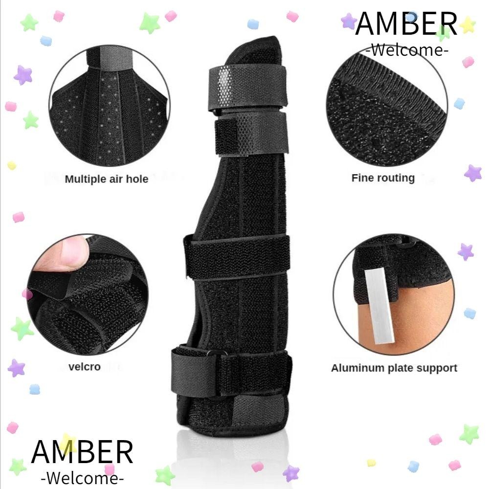 Amber Metacarpal Splint Brace, Protector Fixed Finger Brace, Fracture Splint Support Immediate Relie Adjustable Splint Left/Right Hand