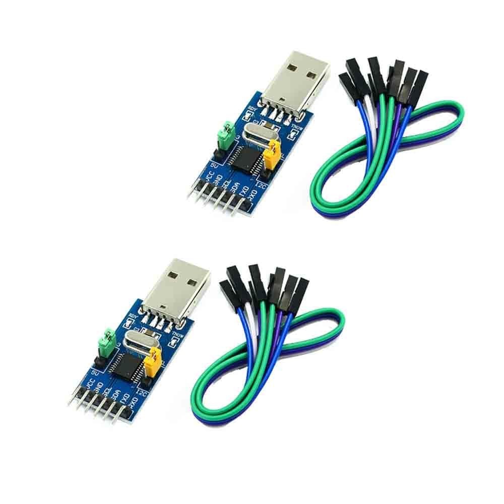 2 ชิ้น CH341T โมดูล 2-in-1 UART USB ถึง TTL MCU ช่องดาวน์โหลดพอร์ตอนุกรม