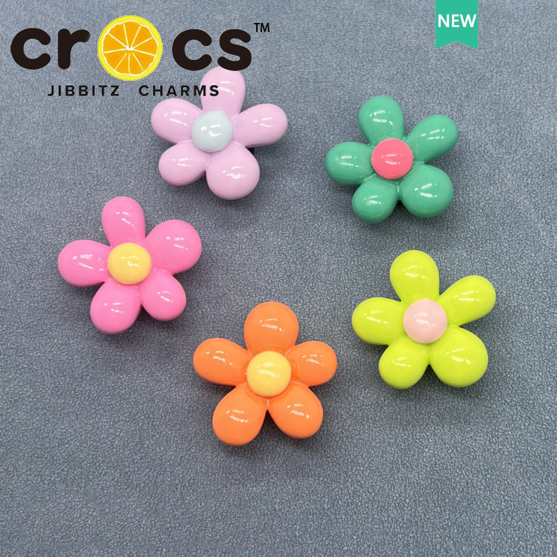 JIBBITZ cross charms ตัวติดรองเท้า ดอกไม้3Dสีสัน ตัวติดรองเท้า cross