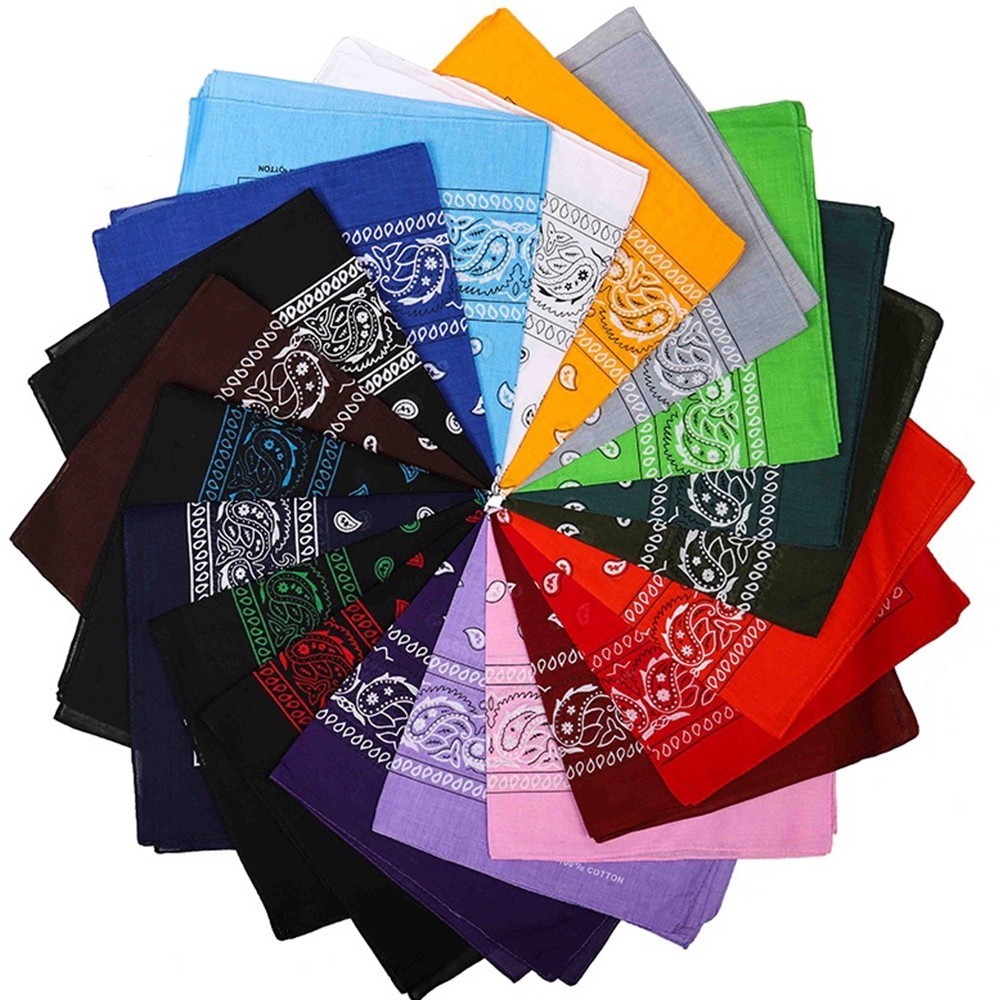 ผ้าพันคอ ผ้าฝ้าย 100% พิมพ์ลาย สไตล์ฮิปฮอป คลาสสิก ทรงสี่เหลี่ยม ขนาด 55 ซม.*55 ซม. สีดํา สีแดง สําหรับผู้หญิง และผู้ชาย