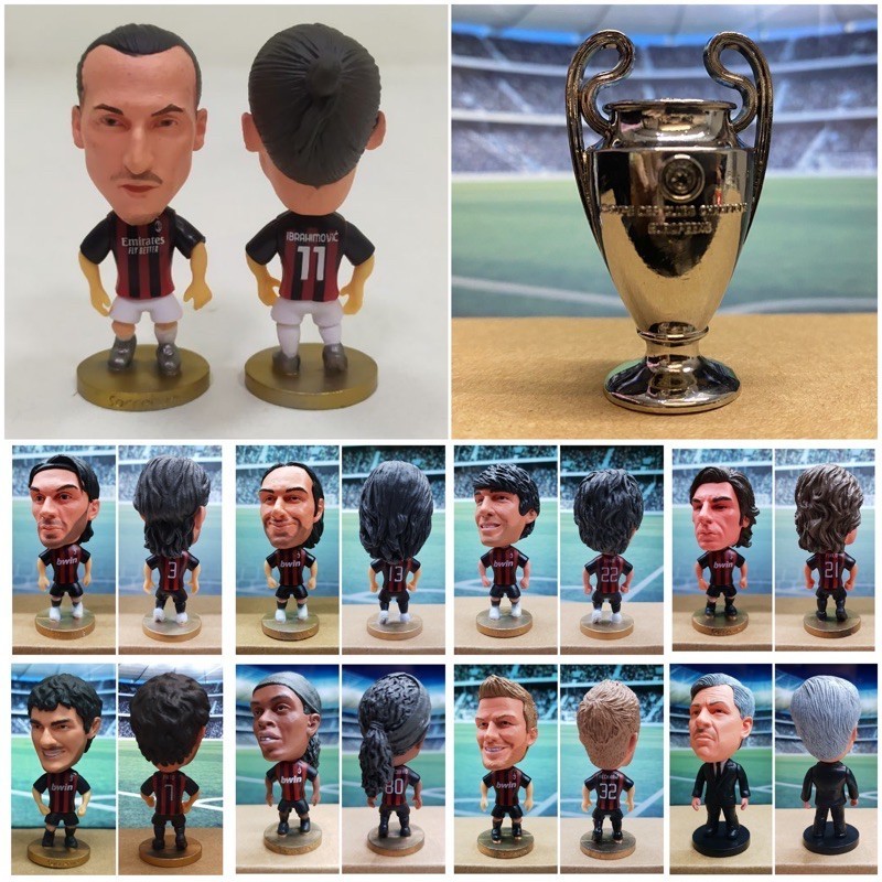 ตัวละครฟุตบอล / รูปขนาดเล็ก Milan Football Player Maldini Nesta Inzaghi Kaka Ronaldinho Beckham Pirl