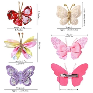 2pcs/set กิ ๊ บติดผมผีเสื ้ อสีสันสดใสสําหรับเด ็ กแฟชั ่ นเลื ่ อมเด ็ กน ่ ารักสาวอุปกรณ ์ เสริมผมขายส ่ ง