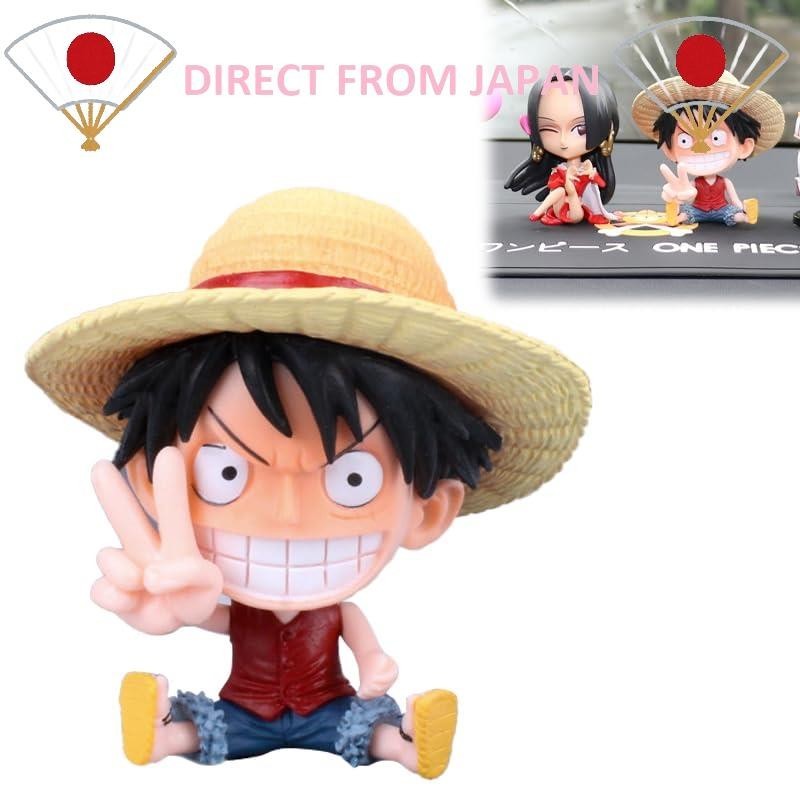 【KRGNPLE】One Piece Figure Anime Version Luffy Zoro One Piece Doll Decoration Ornament (Design: Luffy, 1 piece set)