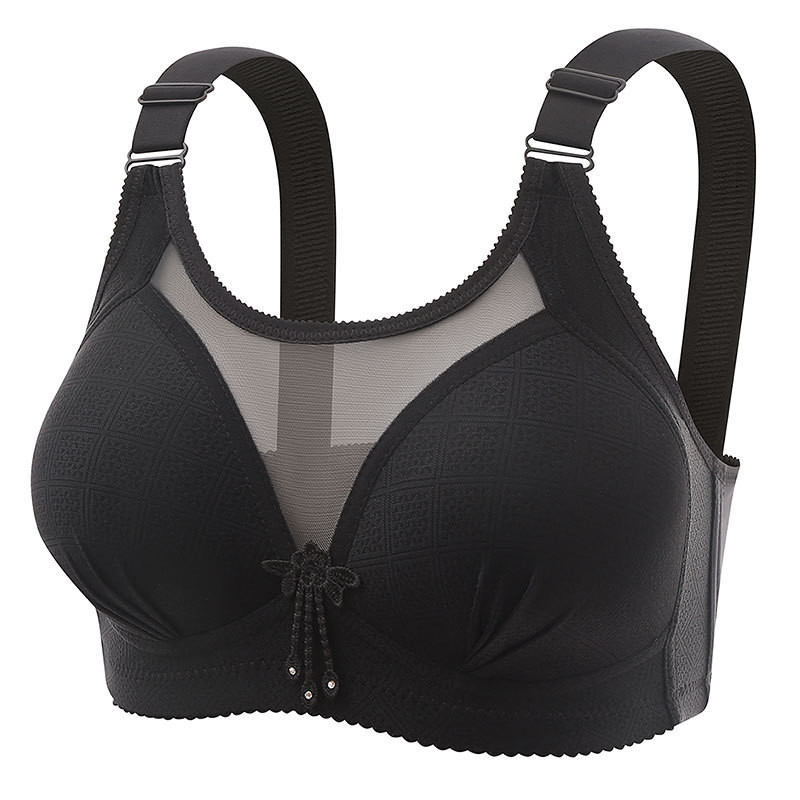 36-44 B CUP ขนาดใหญ่ด้านบนไร้สายรวบรวมด้านข้าง Slinky บางถ้วย Breathable เซ็กซี่ตาข่าย Bra Anti-glare Bra