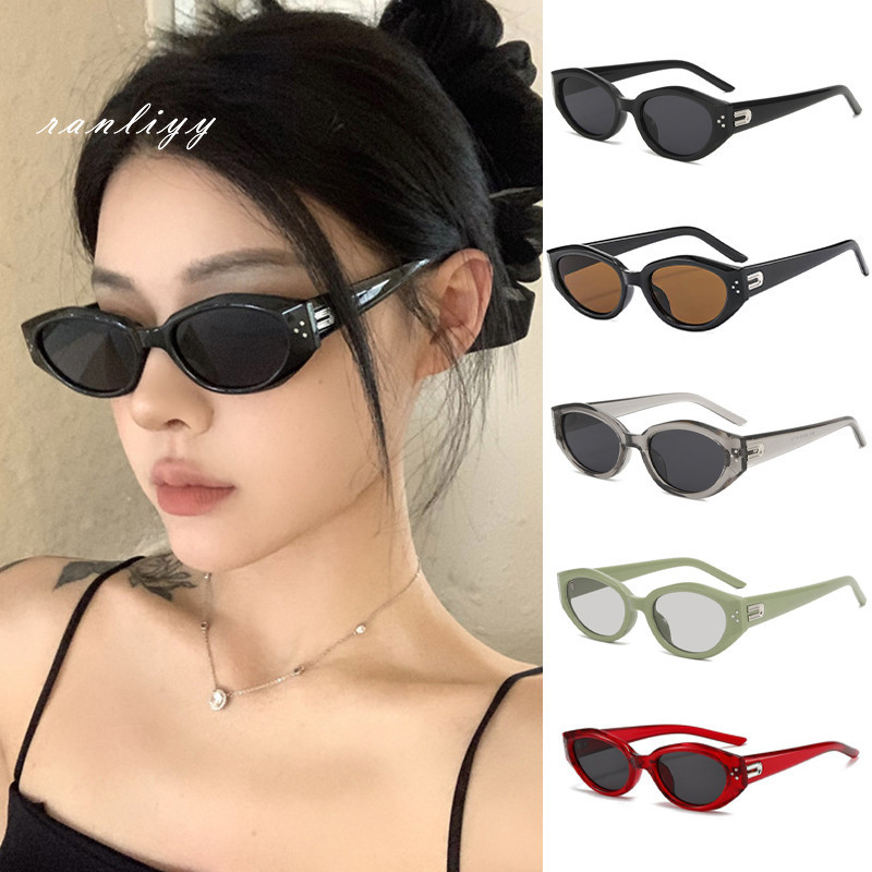 ส่งเร็ว🌼แว่นตากันแดดตาแมวY2Kแฟชั่นสไตล์เกาหลีป้องกันรังสียูวีระดับไฮเอนด์แว่นผู้ชายและผู้หญิง-Ranliy