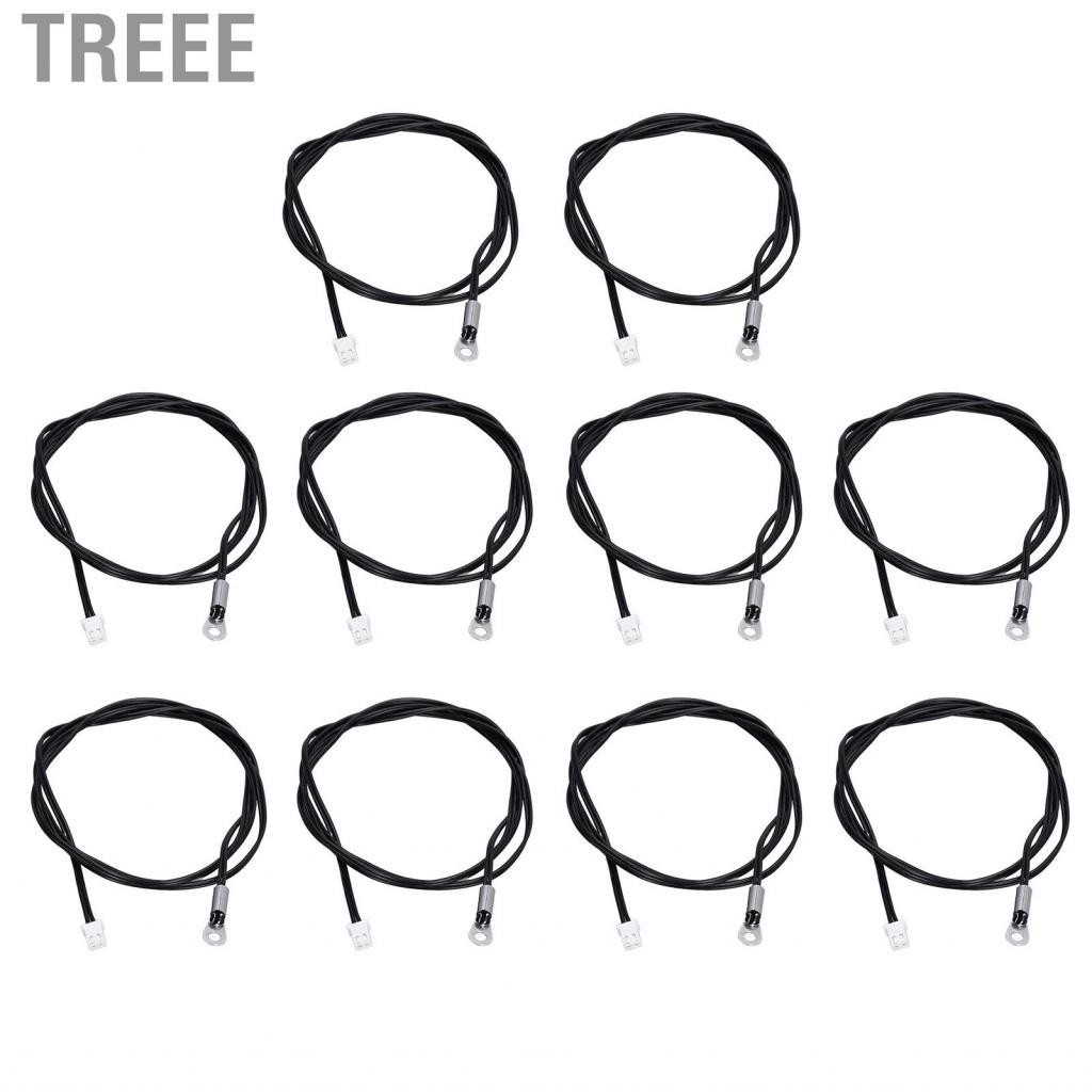 Treee Temperature Sensor  10Pcs High Accuracy Sensitive NTC Thermistor 1meter Quick Response Digital with Round Lug for Thermometers Thermal Systems