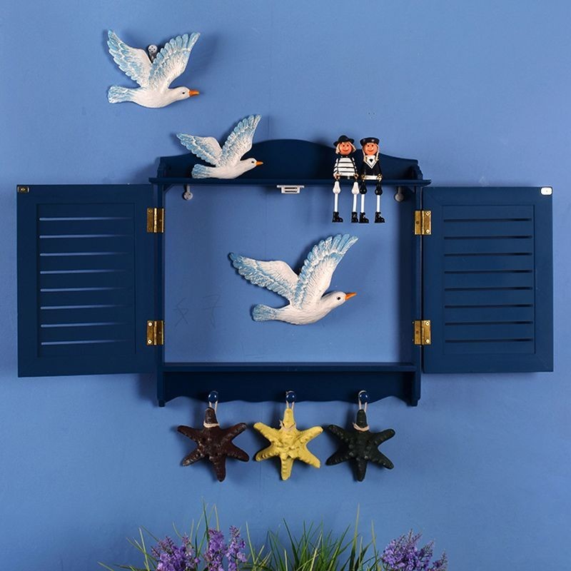 มารีน สไตล์ นกนางนวลเรซิ่นตกแต่งผนัง เครื่องประดับติดผนังสําหรับห้องนั่งเล่น ตกแต่งผนัง 3D - รูปที่ 6