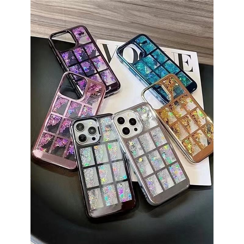 COD เคสมือถือเพชร ตู้น้ำ เล่นไฟ แบบใส มีทรายไหล สะท้อนแสง แต่งกลิตเตอร์ สําหรับ iPhone 15 14 13 12 11 Por Max Plus สีสด