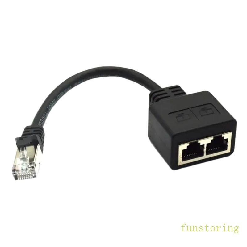 Fun RJ45 Splitter Adapter Cable ชาย 2xFemale Connectors Cat 7 LAN Ethernet Cable Extender เครือข ่ ายอะแดปเตอร ์ ปลั ๊ กสายไฟ