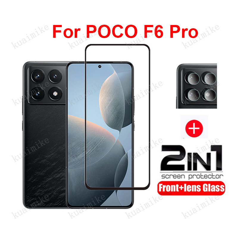 2-in-1 ฟิล์ม POCO F6 Pro 5G ฟิล์มกระจก HD ฟิมล์กระจก Xiaomi POCO F6 C65 C40 F5 F3 F4 X4 GT X5 X6 M6 