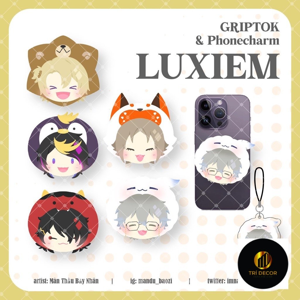 ที่วางโทรศัพท์ พวงกุญแจแขวนโทรศัพท์ - Vtuber NIJISANJI EN NOCTYX LUXIEM Griptok POPSOCKET phonecharm