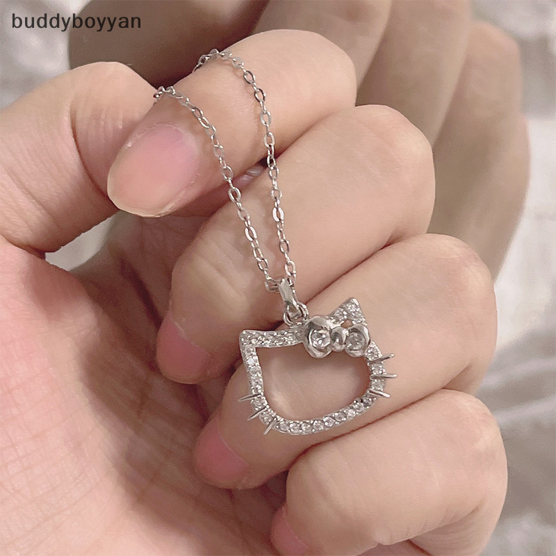 Bbth ผู้หญิงสาวน่ารัก Hello Kitty เด็กเด็กสร้อยคอน่ารัก Hollowed Kitty คริสตัลสร้อยคอปีใหม่คริสต์มาสของขวัญแหวน Vary