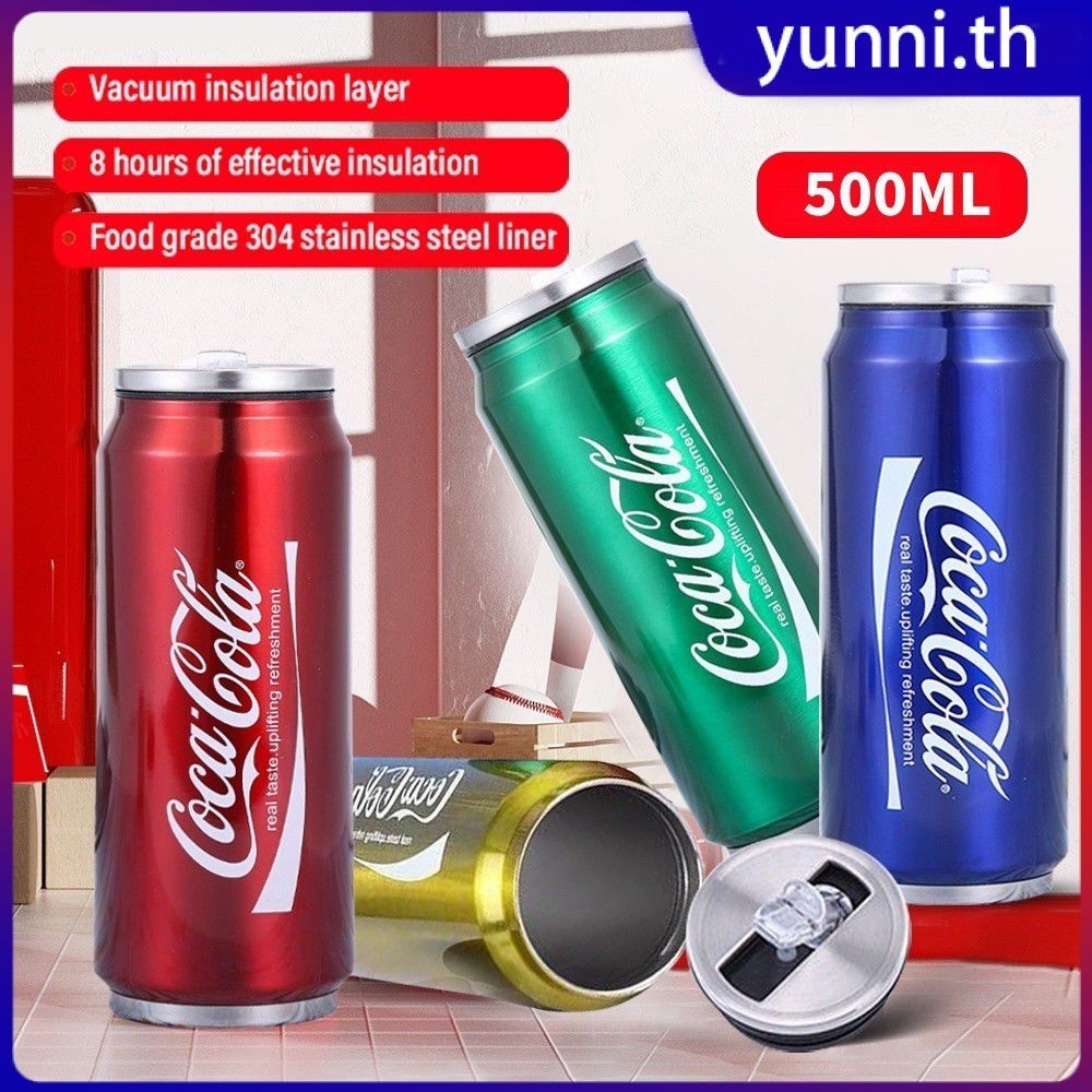 500ML Coca-Cola แก้วสแตนเลส Tumbler สำนักงานดื่ม Wate ถ้วยฟางสร้างสรรค์ถ้วยของขวัญ Yunni