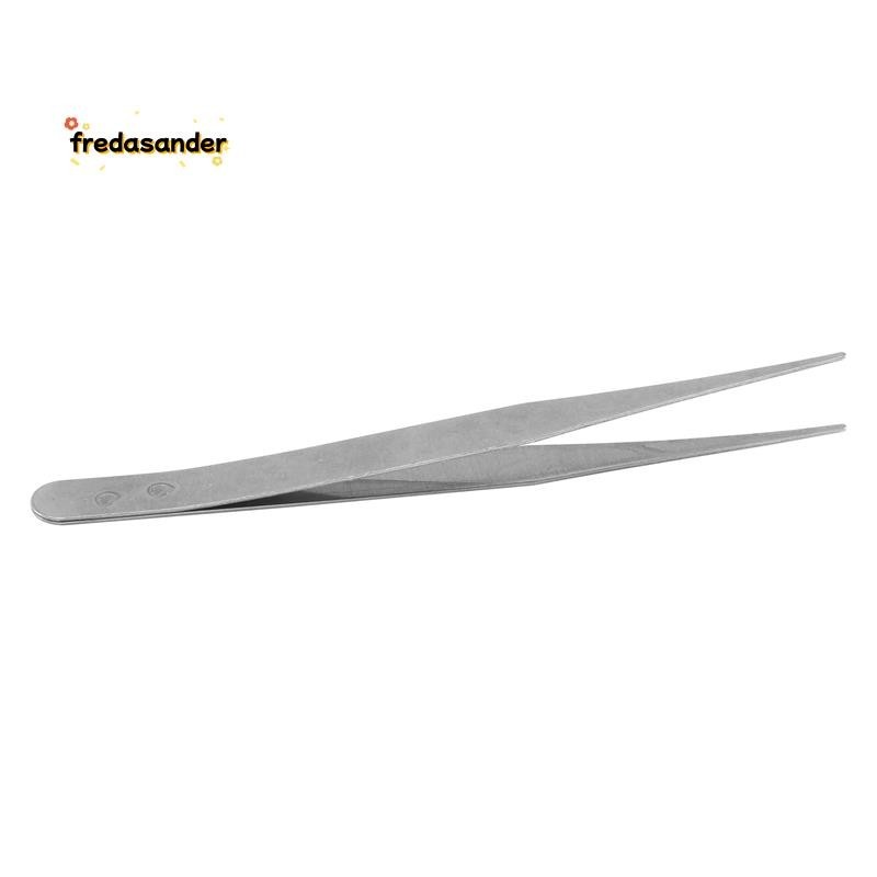 【fredasander 】 Fine Point Silver Tone Pointy Straight Tweezers 4 1/2 แหนบปลายแหลม