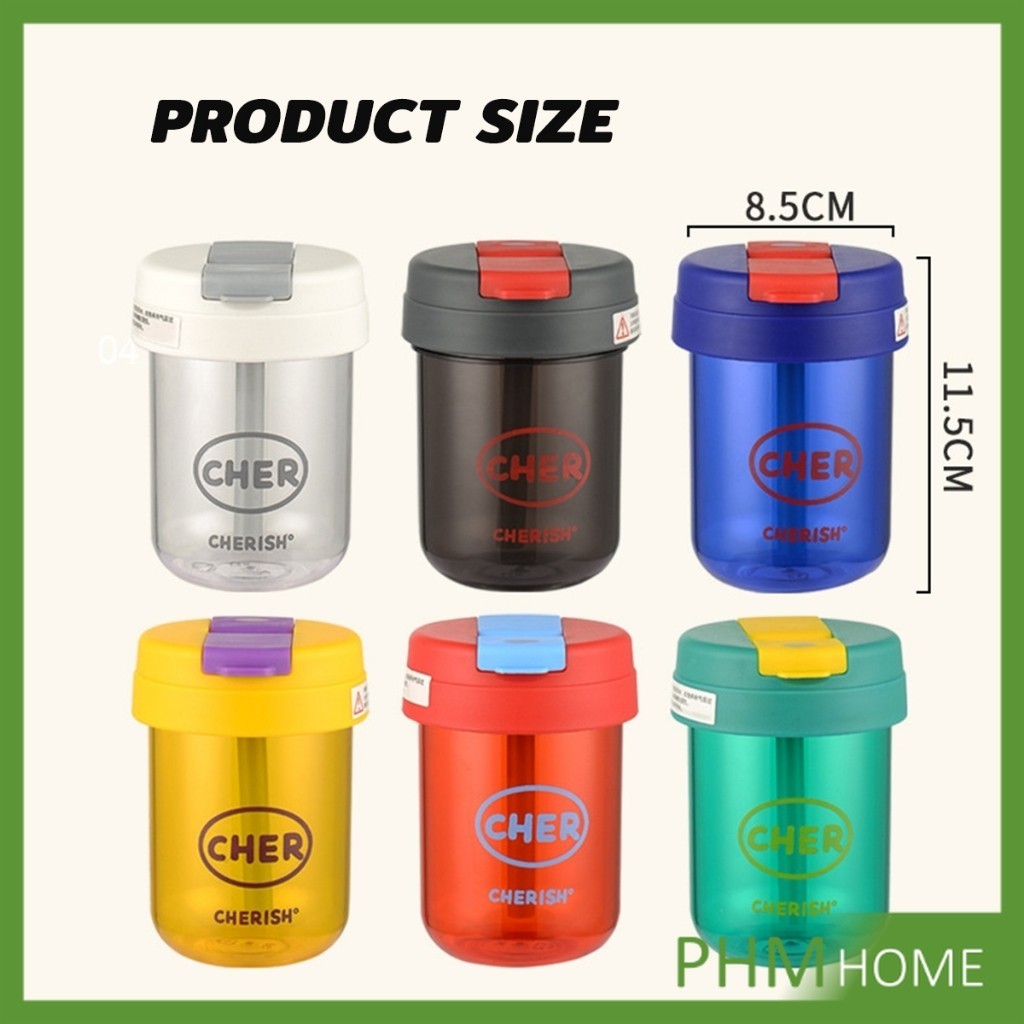 แก้วน้ำพลาสติก ใส่น้ำ ใส่นม 300ml ใช้ มีหลอด/เปิดฝาดื่มได้ Plastic cup - รูปที่ 6