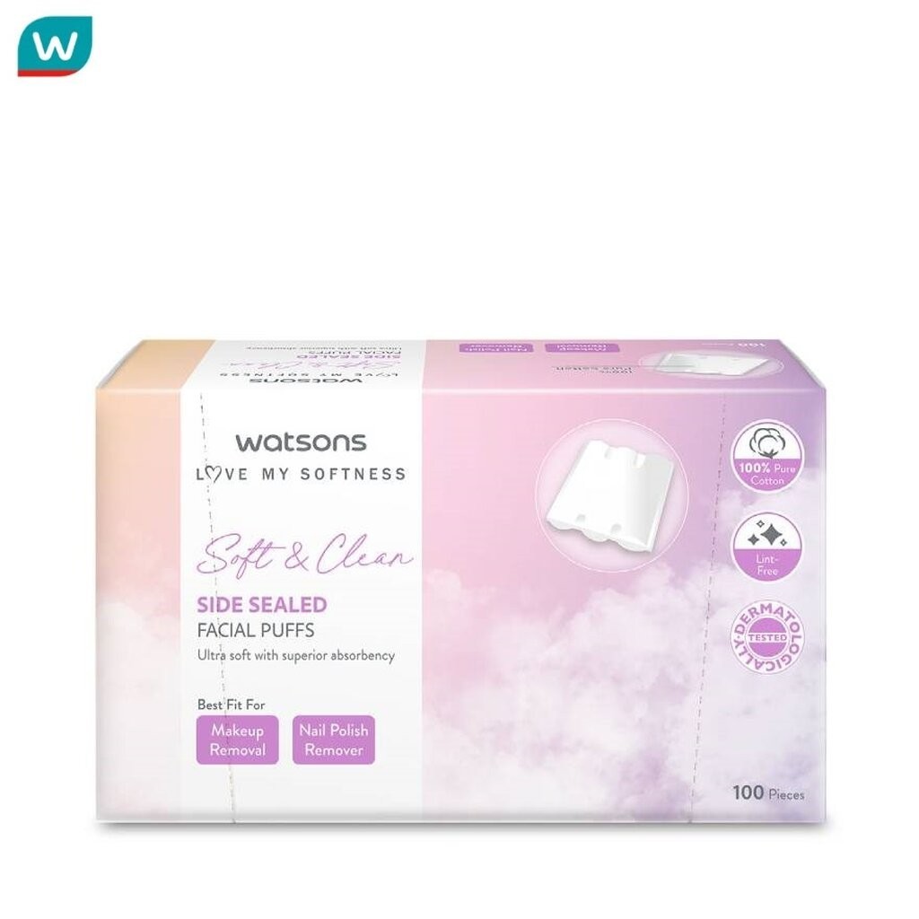 Watsons วัตสัน สำลีแผ่นรีดข้าง 100 แผ่น. – โปรปัง