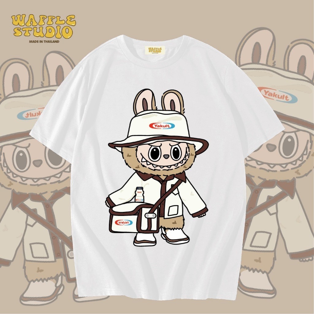 [100% Cotton] [ ส่งฟรี 🔥 ] WS0224 เสื้อยืดโอเวอร์ไซส์ เสื้อยืดเกาหลี ผ้าคอตตอน100% เสื้อยืด ลาบูบู้ 