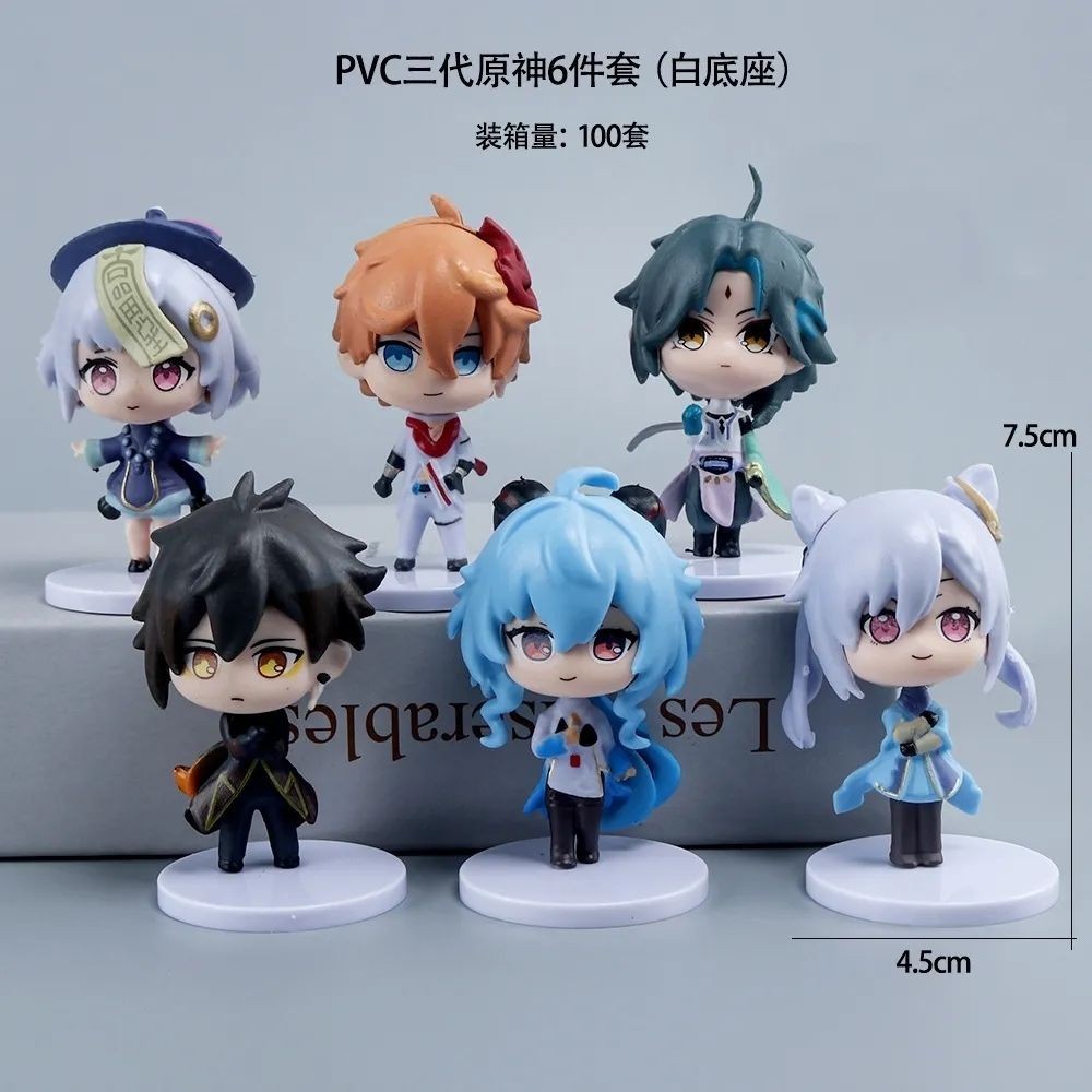 รูป Genshin Mystery กล่องรุ่น q รูปเดสก์ท็อป Dilk ตุ๊กตารุ่นน่ารัก Pamon Wendy รุ่นอะนิเมะตุ๊กตาขนาด