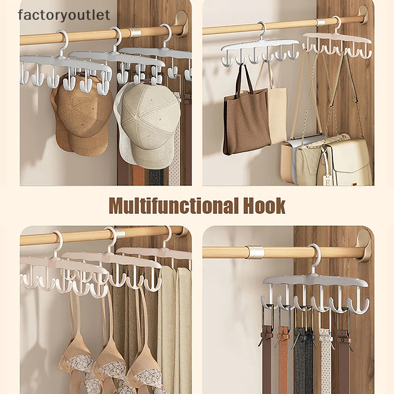 Flth 1PC ไม้แขวนเสื้อสําหรับตู้เสื้อผ้า,360°Rotag Multi-Functional Racks พร้อมตะขอสําหรับกระเป๋าเข็มขัดหมวกยกทรง,ประหยัดพื้นที่เสื้อกั๊กชั้นเก็บ Vary
