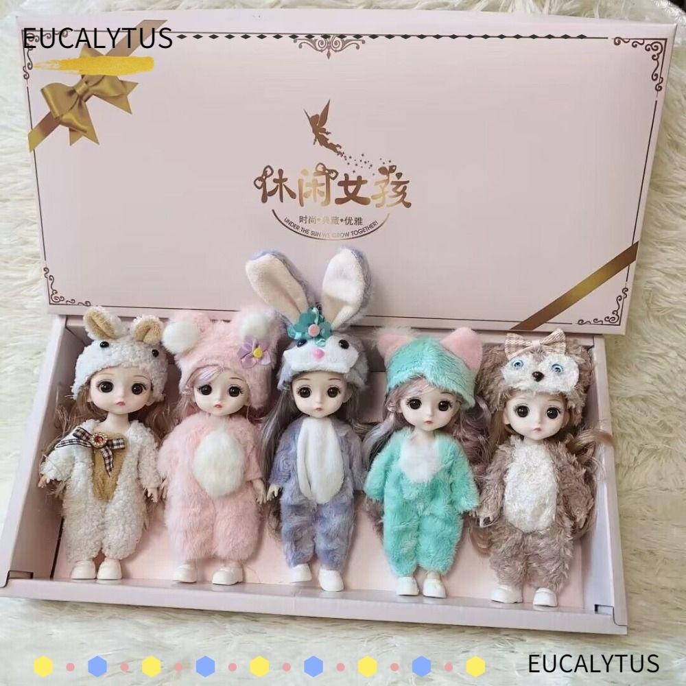 Eutus BJD Doll, พร ้ อมเสื ้ อผ ้ าเคลื ่ อนย ้ ายได ้ ตุ ๊ กตาสาว 17 ซม.ของขวัญวันเกิดหลายชุด